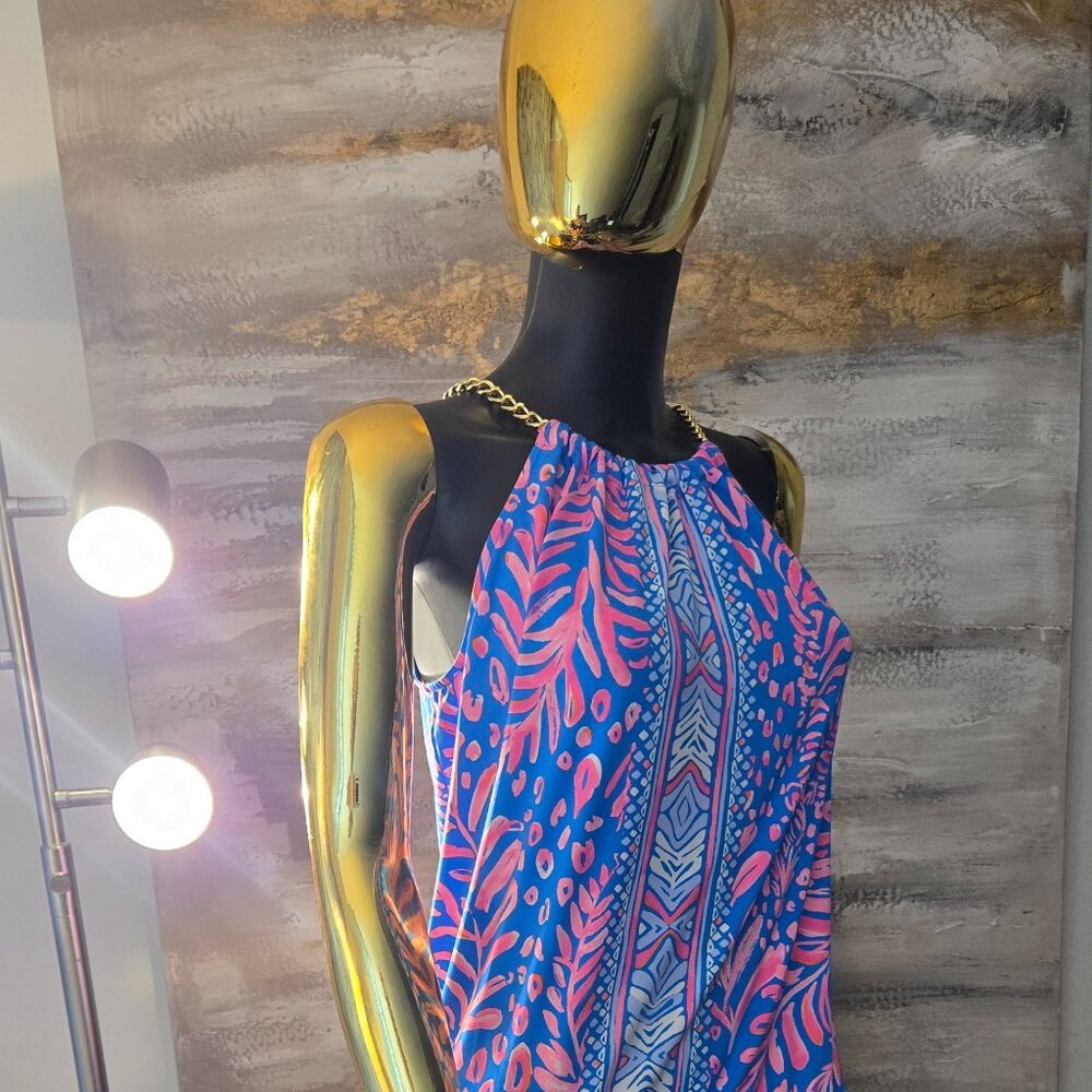 🔥 LILLY PULITZER “Hot Miami” XS Yacht Chain Top –  Gold Tone Glamour